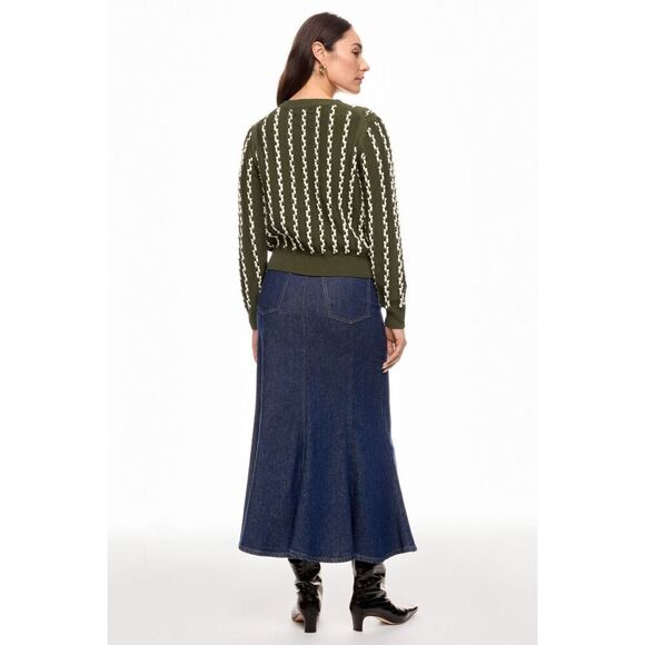 Jason Wu Collective Green Knit Weave Sweater - Picture 2 of 9